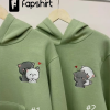 Couple Embroidered Cat Winter Hoodies Snowball Cartoon Animals Sweatshirts Сhristmas Birthday Anniversary Gift for Her and Him