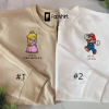 Embroidered Couple Cartoon, Rabbits Embroidered Hoodies, matching Sweatshirt, Looney Tunes Cartoon Hoodies, Embroidered Sweatshirt Couple