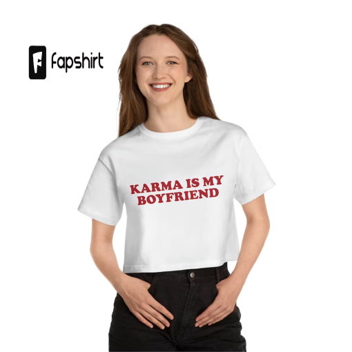 Karma Is My Boyfriend Taylor Swift Midnights Album Eras Concert Tour Champion Women’s Heritage Cropped T-Shirt Crop Top