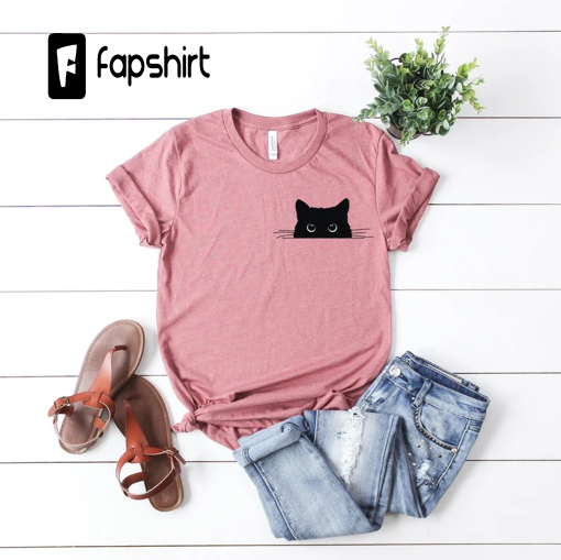 Black Cat T-Shirt, Black Cat Gifts, Cat Mom, Cat T Shirt, Cute Kitty, Cat Halloween Shirt, Pet Shirt, Cat Shirt For Women, Cat Shirt Women