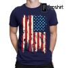 Distressed White American USA Flag Patriotic Patriotism Land Of The Free United States Of America Constitution Men’s T-shirt OSF-0026