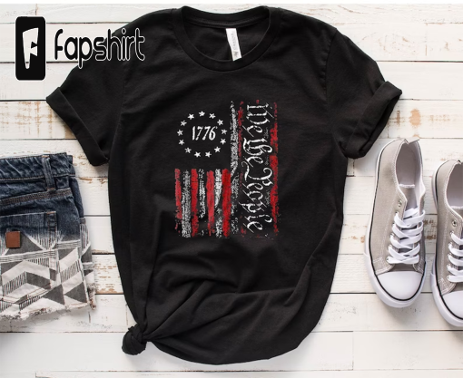 We the people Shirt, Patriotic Shirts For Women Men, Vintage USA Flag Shirt, 1776 US Flag T-Shirt