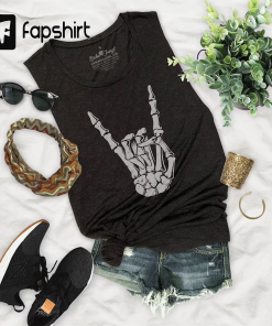 Skeleton Hand Vintage Halloween Flowy Festival Muscle…