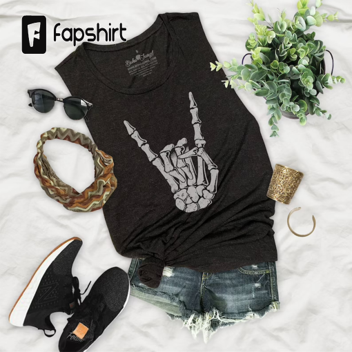 Skeleton Hand Vintage Halloween Flowy Festival Muscle Tank Top