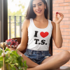 Tank Top – I love HEART TS – funny humor retro tee – XS-2X – Soft Unisex Soft shirt Tank Top