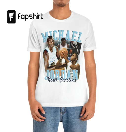 Michael Jordan UNC 90s Style Vintage Bootleg Tee graphic T shirt , Michael Jordan Vintage Inspired 90’s Rap Unisex T-Shirt