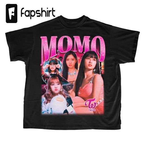 Twice Momo Retro Bootleg T-shirt – Twice Shirt – Kpop Shirt – Kpop Merch – Twice Clothing – Kpop Gift for he and him – Rap Hip hop Tee