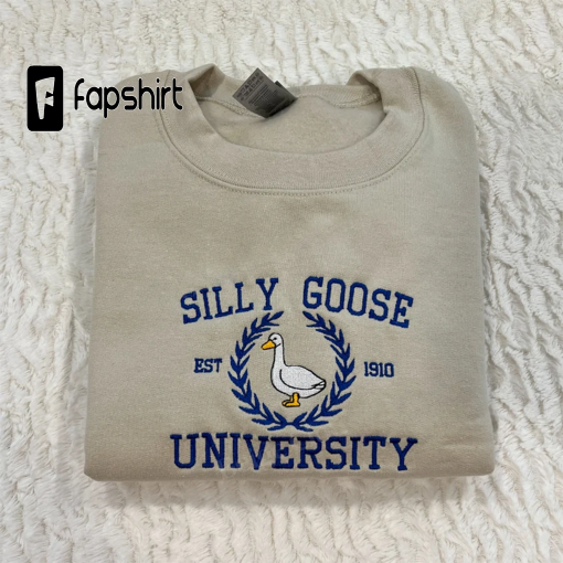 Silly Goose University Embroidered Sweatshirt