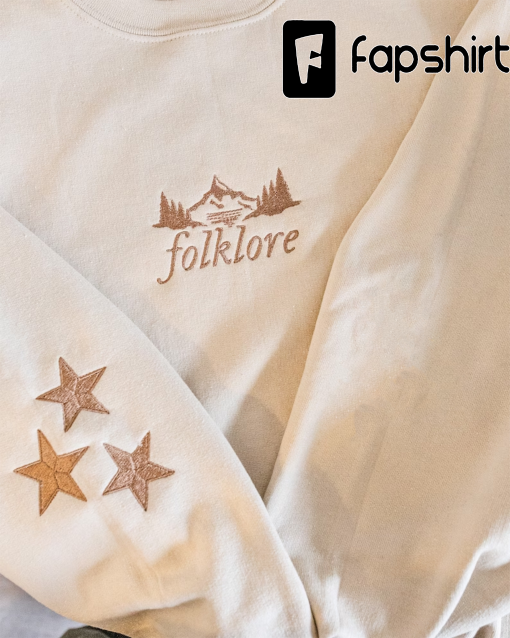 Folklore Mountains Stars on Sleeves Embroidered