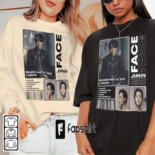 BTS Jimin, Jimin Face Album V8, Jimin Shirt, Trending Kpop Album Music Sweatshirts T-Shirt Hoodie