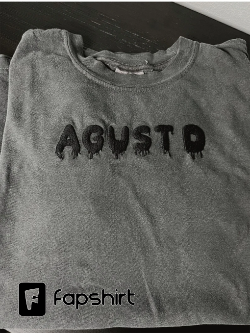 AGUST D embroidered T-shirt, Agust D unisex T-shirt, Suga BTS