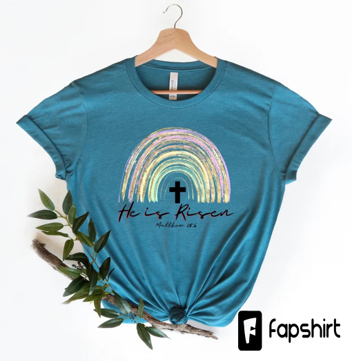 He Is Risen Shirt,Rainbow Easter Shirt,Womens Easter Crewneck,Easter Sweatshirt,Easter Clothing,Easter Outfit,Easter GiftsJesus Lover Sweats