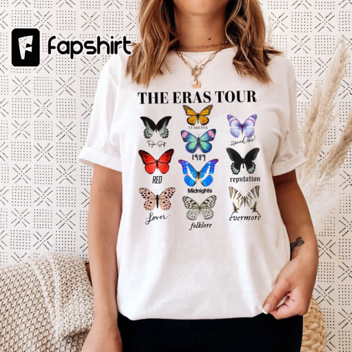 The Eras Tour Butterfly Vintage Shirt, Taylor’s Version Tshirt, The Eras Tour 2023 Sweatshirt, Taylor Retro Concert Hoodie, Unisex Trendy