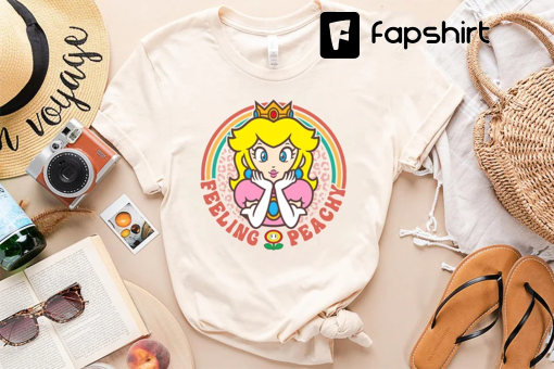 Retro Princess Peach Mario Shirt, Feeling Peachy Tshirt, Super Mario Birthday Shirts, Birthday Gift for Her