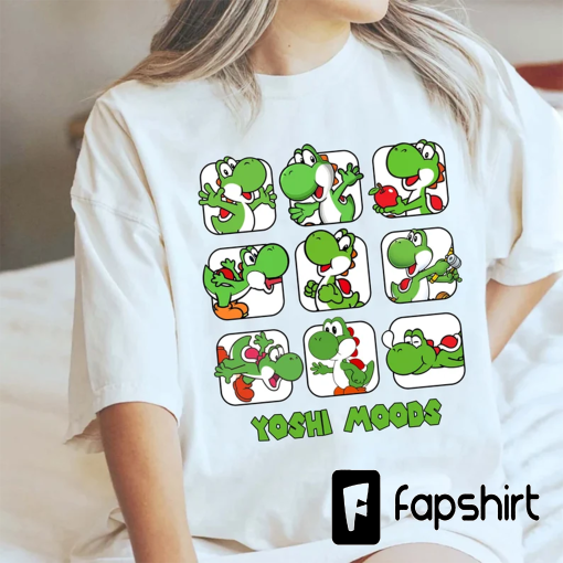 Cute Nintendo Yoshi Moods Shirt Nintendo Super Mario Yoshi T-shirt Disneyland Sweater Gamer Shirt Gift Mario Yoshi Kid T-shirt