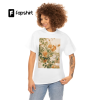 Dark Academia Graphic Womens White tshirt | Floral Tshirt