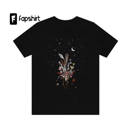 BOHO Graphic Womens tshirt | Wildflower Tshirt | Green T Shirt, Floral TShirt for women