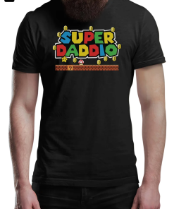 Fathers Day T Shirt SUPER DADDIO Gamer…