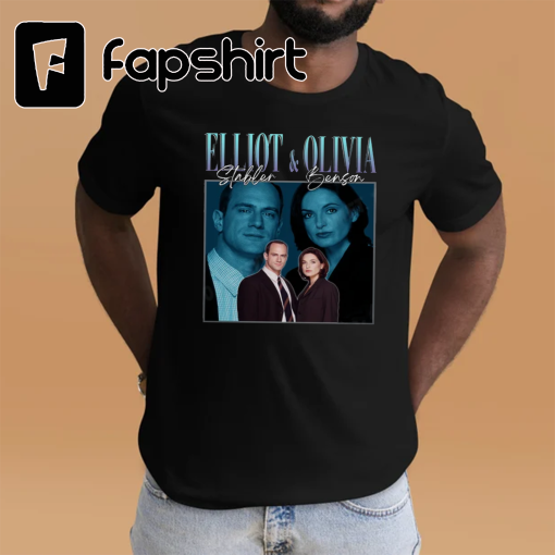 Elliot Stabler Olivia Benson Tshirt, Elliot and Olivia, Law And Order SVU Homage Retro 90’s Vintage Tshirt, Law And Order Series Fans Gift