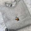 Frog with Mouth Open Funny Sweatshirt | Embroidered Sweatshirt | Aesthetic Sweatshirt