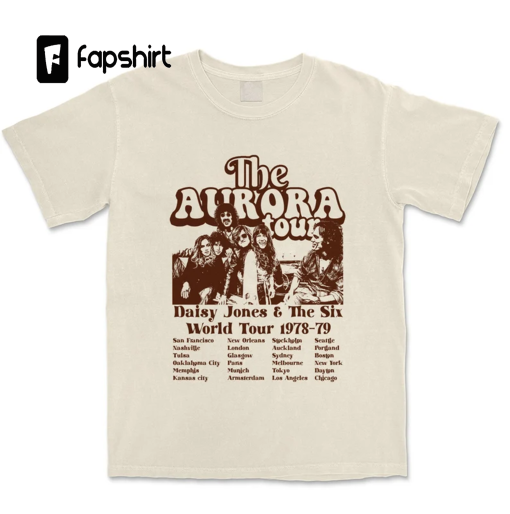 Vintage Y2k The Aurora Tour 1978-79 T-shirt | Sweatshirt, Vintage Daisy Jones & The Six, Brilliant Taylor Jenkins Reid, Aurora World Tour.