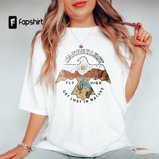 Wanderlust Tee, Free Bird Tee, Hippie Tee, Boho Shirt, Boho Tee, Vintage Inspired Cotton T-shirt, Unisex Tee, Comfort Colors Tee