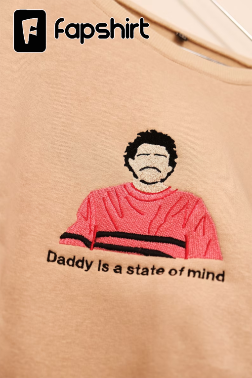 Daddy is a state of mind Oversize Embroidered Crewneck Sweatshirt