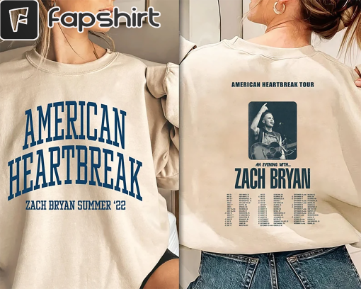 American Heartbreak Tour Printed Front And Back Sweatshirt, Zach Bryan Shirt, Zach Bryan 90S Rap Sweatshirt, Zach Bryan Album Shirt