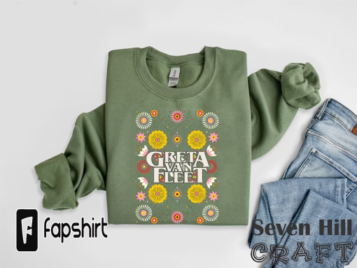 Greta Van Fleet Sweatshirt, Retro Greta Van Fleet Shirt, Greta Van Fleet Merch, Greta Van Fleet Hoodie, Dream In Gold Tour 2023 Sweatshirt