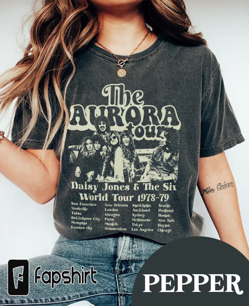 Comfort Colors® Vintage The Aurora Tour 1978-79 Shirt, Daisy Jones & The Six, Brilliant Taylor Jenkins Reid, Aurora World Tour.