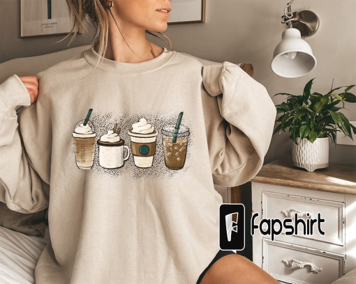 Iced Latte Sweatshirt or Shirt, Watercolor Coffee Sweatshirt, Gifts for Coffee Lovers, Coffee Sweatshirt, Caffeine Coffee Run Mom Life