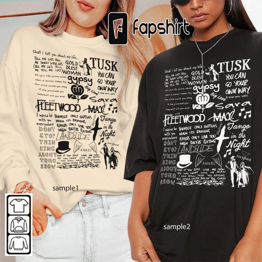 Fleetwood Mac Lyric Album Song, Fleetwood Mac Sketch, Music Band Retro Unisex Hoodie Sweatshirts T-Shirt