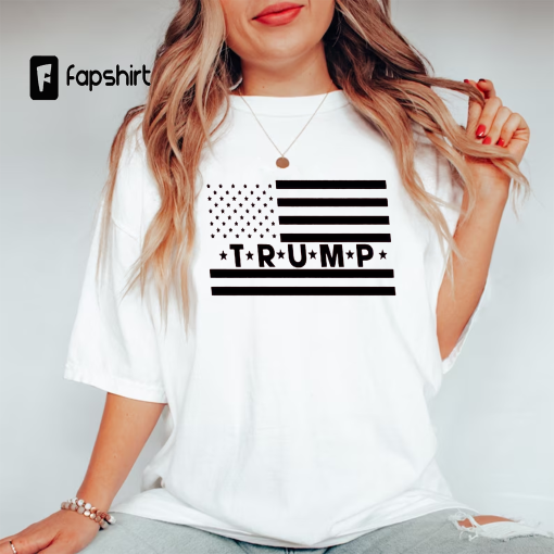 Trump Flag Shirt, 2024 Trump Shirt, Republican T Shirt, Voting Shirt, MAGA Ladies Shirt