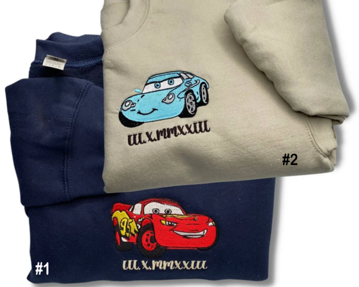 Cars Mcqueen x Sally Couple Embroidered Sweatshirt, Hoodie