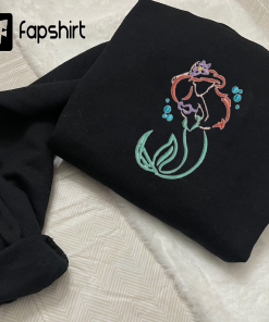 Ariel embroidered Crewneck Crew, Disney embroidered sweatshirt,…