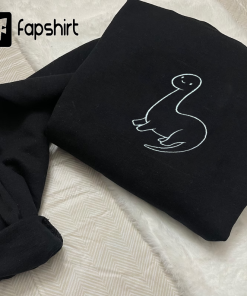 Embroidered Dinosaur Sweatshirt, Cute Dinosaur embroidered sweatshirt,…