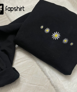 Floral Daisy Embroidered Sweatshirts, Hoodie