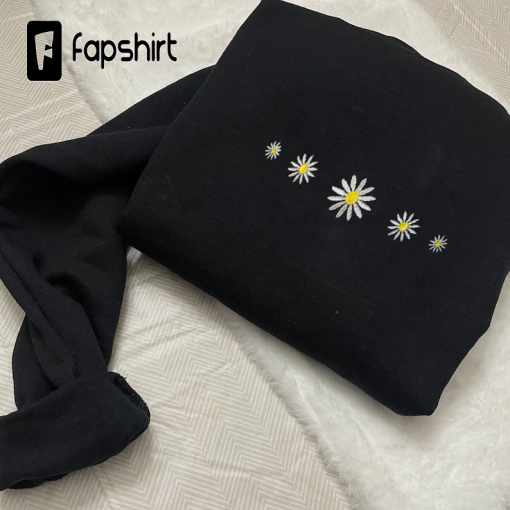 Floral Daisy Embroidered Sweatshirts, Hoodie