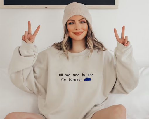 dear evan hansen all we see is sky for forever inspired embroidered sweatshirt, Hoodie