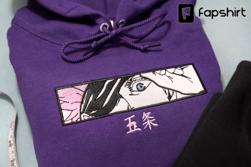 Inspired Embroidered Manga Anime Sweatshirt, Embroidered Crewneck