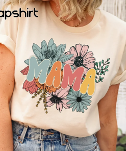 Retro Floral Mama T-shirt, Mom Shirt for…