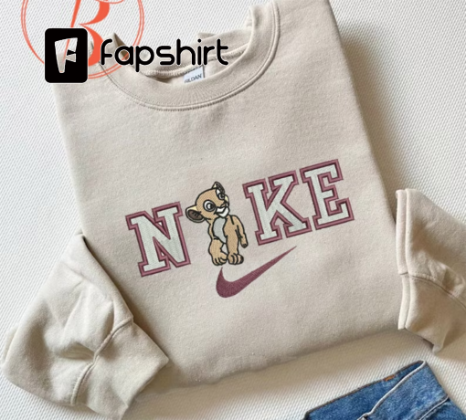 Embroidered Simba Lion King Sweatshirt, Simba Embroidered Sweater, Cartoon Embroidered Sweatshirts, Couple Embroidery Hoodie