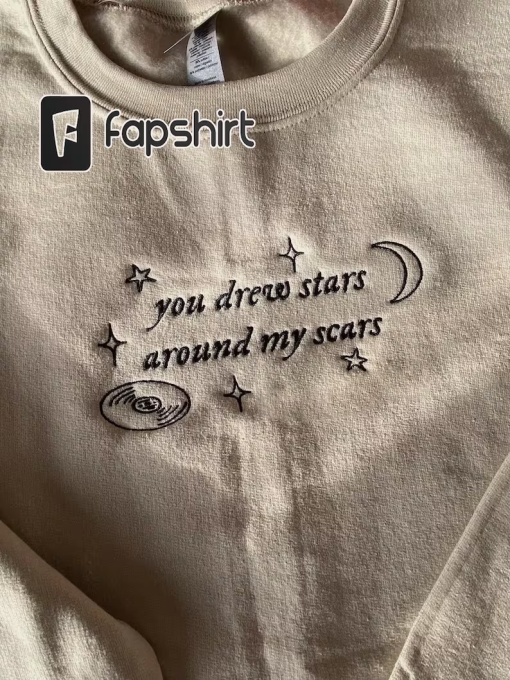 you drew stars around my scars | wolfstar embroidered sweatshirt