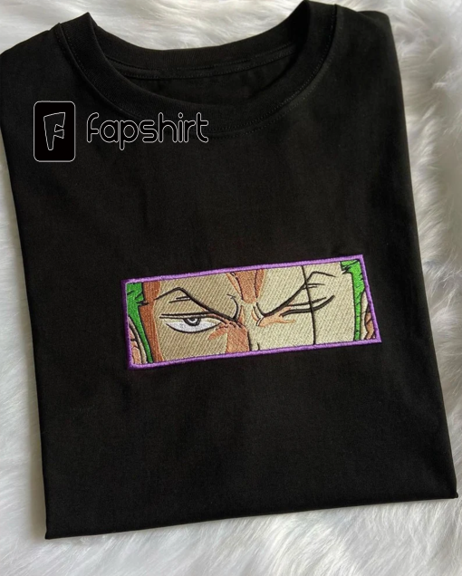 Embroidered Zoro Eyes, Embroidered One Piece Sweatshirt, Embroidered Crewneck Roronoa Zoro, Anime Shirts, Anime Gifts, Anime Fan