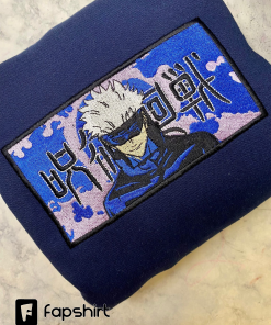 Gojo Jujutsu Kaisen Embroidered Hoodie, Anime Embroidered…