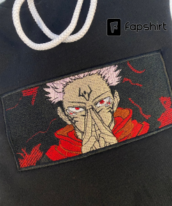 JuJutsu Kaisen Anime Embroidered Hoodie, Embroidered Sweatshirt