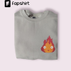 Cute Calcifer! Embroidered Crewneck | Anime Themed Sweatshirt, Pullover, Gift