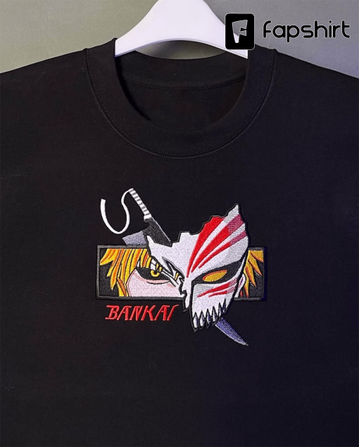 Bleach Kurosaki Ichigo Anime Embroidered Sweatshirt, Anime Brand Embroidered Shirts, Anime Shirt, Anime Design For Shirt, Anime Gift