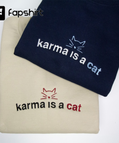 Taylor Swift Karma is a Cat Embroidered…