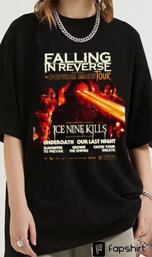 Falling In Reverse The Popular Mons Tour 2023 Shirt, Falling In Reverse Rock Band Fan Shirt, Falling In Reverse 2023 Shirt For Fan